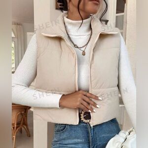 Beige short vest